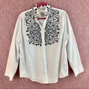 Chico’s Long Sleeve White Button Up Shirt